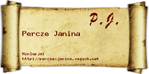 Percze Janina névjegykártya